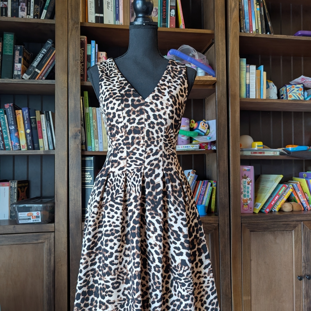 Vince Camuto Leopard Print Fit-And-Flare Mini Dress